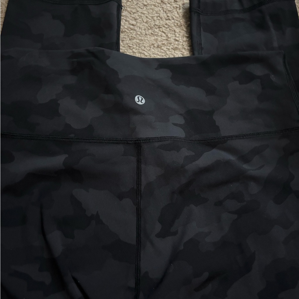 lululemon athletica Black Camo Cropped Leggings